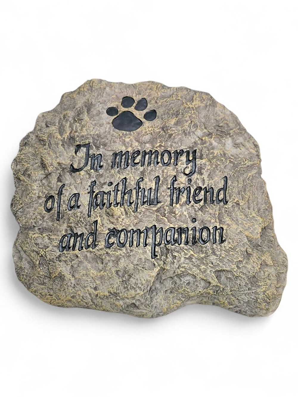 NorthCrest Pet Memorial Garden Stone Paw Print Gray Engraved Decor
